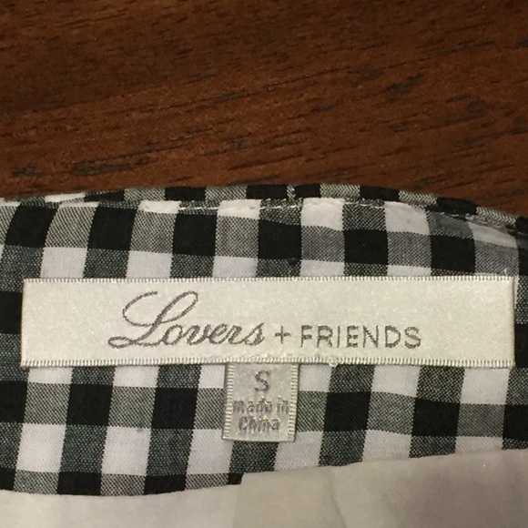Lovers + Friends x REVOLVE Lisa Skirt in Black @ White Gingham Size Small - Picture 6 of 8